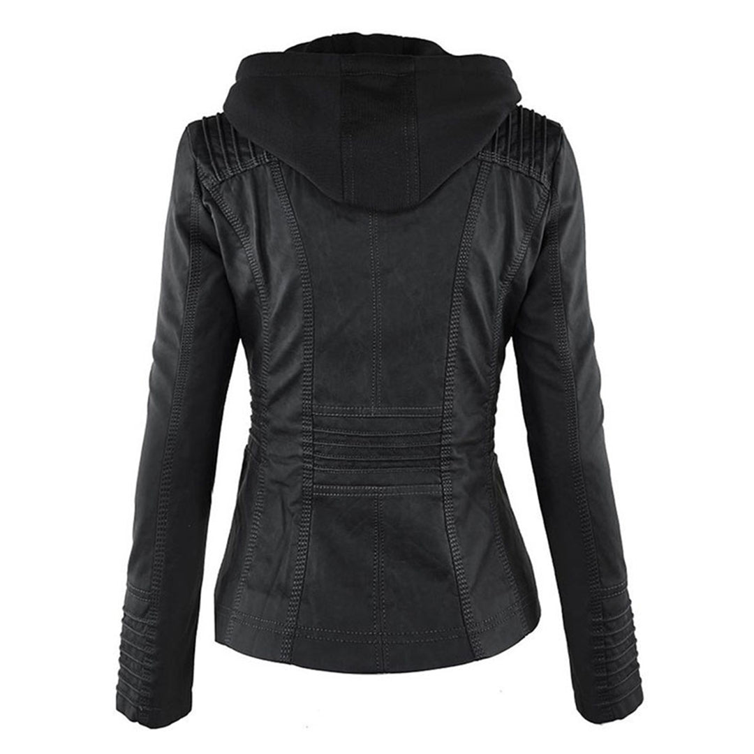 GIULIA™ | Giacca in pelle alla moda con cappuccio