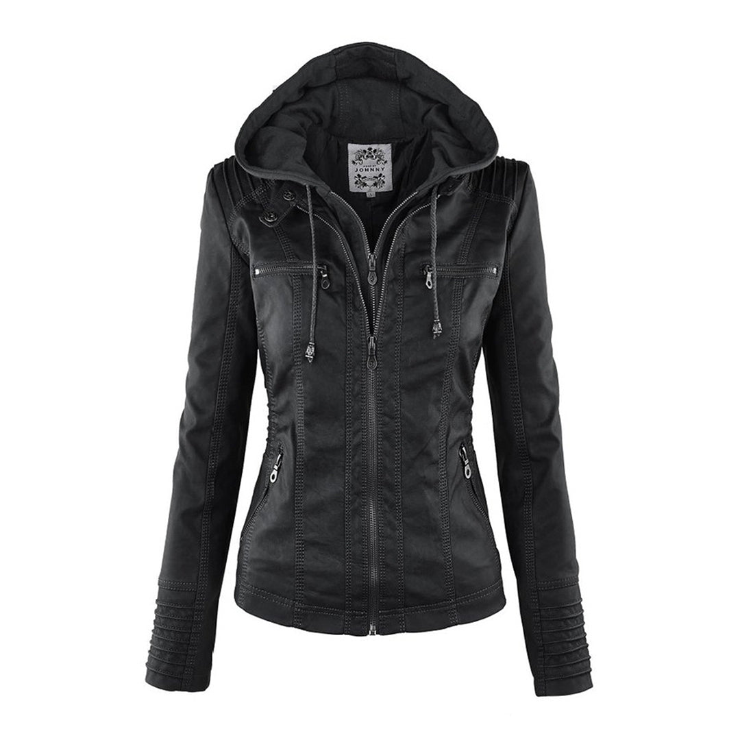 GIULIA™ | Giacca in pelle alla moda con cappuccio